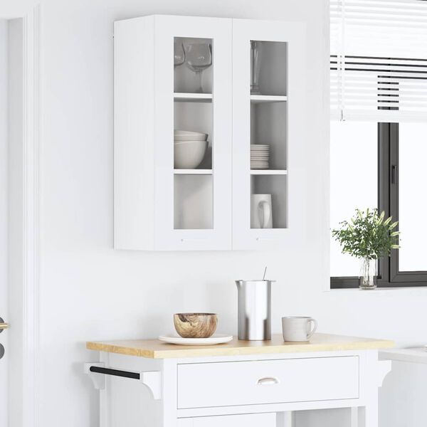 vidaXL Hanging Cabinet with Door White 60 x 31 x 80 cm Engineered Wood