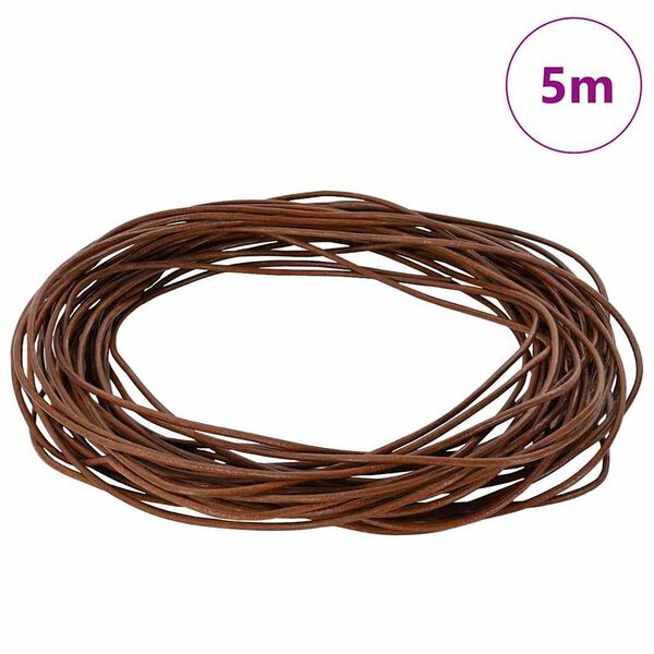 vidaXL Leather Cord Light Brown &Oslash;1.5 mm x 5 m Leather