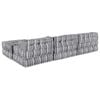 vidaXL Modular Sofa 4 pcs Grey Print Fabric