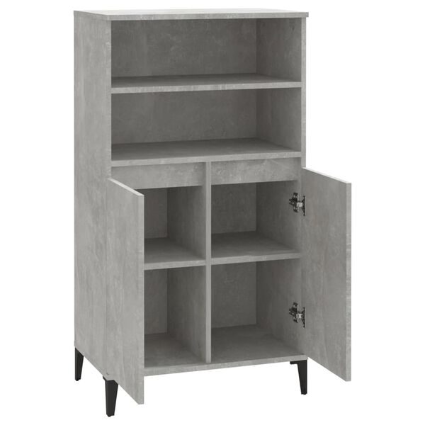 vidaXL Highboard Concrete Grey 60x36x110 cm Engineered Wood