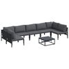 vidaXL Garden Sofa Set with Cushion 8 pcs Black Steel