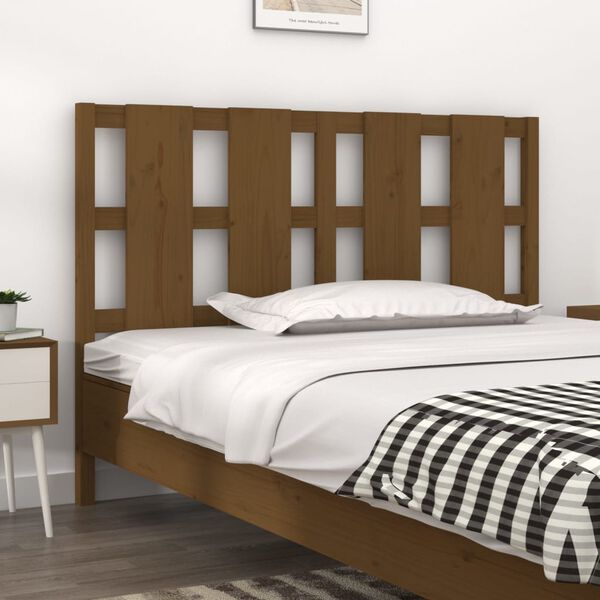 vidaXL Bed Headboard Honey Brown 125.5x4x100 cm Solid Wood Pine