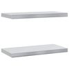 vidaXL Wall Shelves 2 pcs 50x23.5 cm Silver Stainless Steel