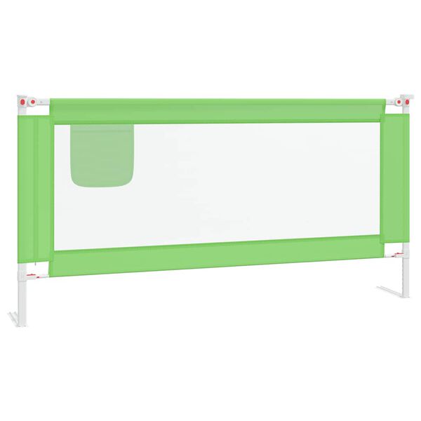 vidaXL Toddler Safety Bed Rail Green 180x25 cm Fabric