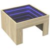 vidaXL Coffee Table with Infinity LED Sonoma Oak 50x50x30 cm