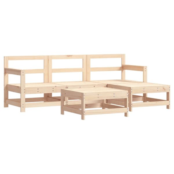 vidaXL 5 Piece Garden Lounge Set Solid Wood Pine