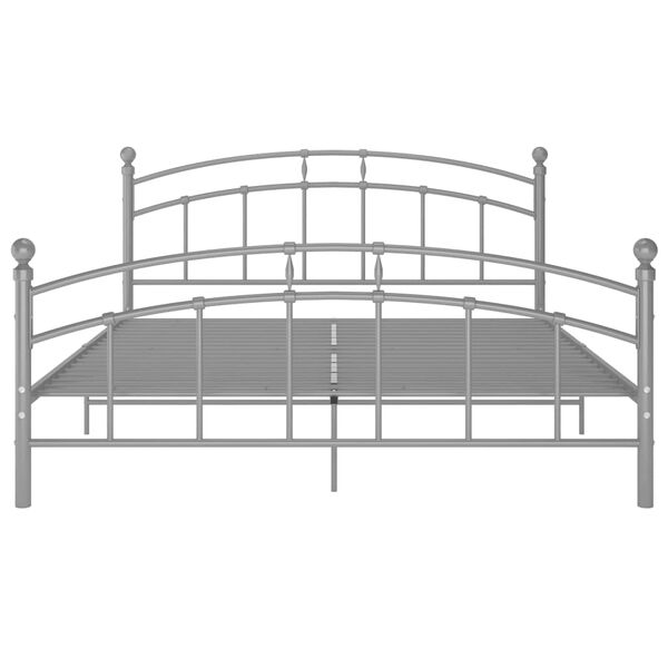 vidaXL Bed Frame without Mattress Grey Metal 180x200 cm Super King