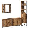 vidaXL Bathroom Furniture Set with Shelf 4 pcs Brown Engineered wood