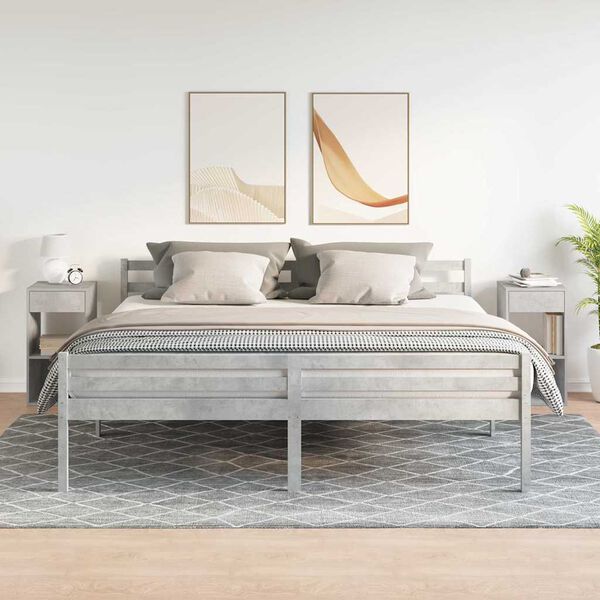 vidaXL Bedside Cabinets with Drawer 2 pcs Concrete Grey 35x34x66.5 cm