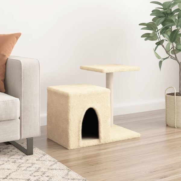 vidaXL Cat Tree with Sisal Scratching Posts Cream 50.5 cm