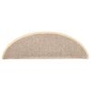 vidaXL Stair Mats 15 pcs 56x17x3 cm White and Brown Half Round