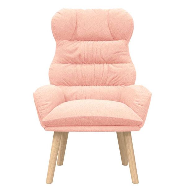 vidaXL Armchair Pink 69 x 74 x 93 cm Sherpa Fabric