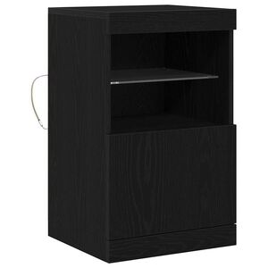 vidaXL LED Sideboard Black Oak 41 x 37 x 67 cm Engineered Wood