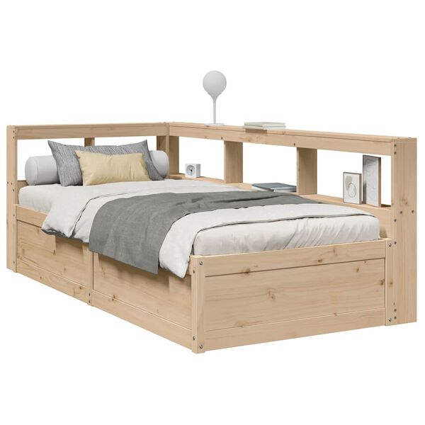 vidaXL Bookcase Bed without Mattress 90x190cm Solid Wood Pine
