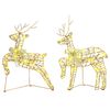 vidaXL LED Reindeers 2 pcs 40 LEDs Warm White 44 x 18 x 65.5 cm PET
