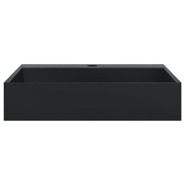 vidaXL Wash Basin 50x38x11 cm Mineral Cast/Marble Cast Matt Black