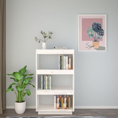 vidaXL Book Cabinet/Room Divider White 60x35x103 cm Solid Wood Pine