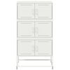 vidaXL Sideboard White 68.5x38.5x123.5 cm Steel