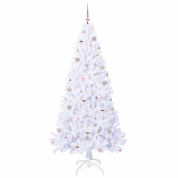 vidaXL Artificial Christmas Tree with Stand White 210 cm PVC and Steel