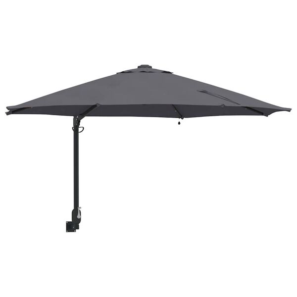 vidaXL Garden Parasol Manual Anthracite and Black 248 x 248 x 148 cm