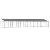 vidaXL Dog Cage with Roof and Doors Grey 12x2x2 m Galvanised Steel