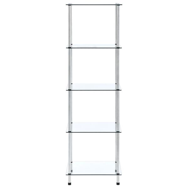 vidaXL 5-Tier Shelf Transparent 40x40x130 cm Tempered Glass