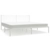 vidaXL Metal Bed Frame without Mattress with Headboard White 200x200cm