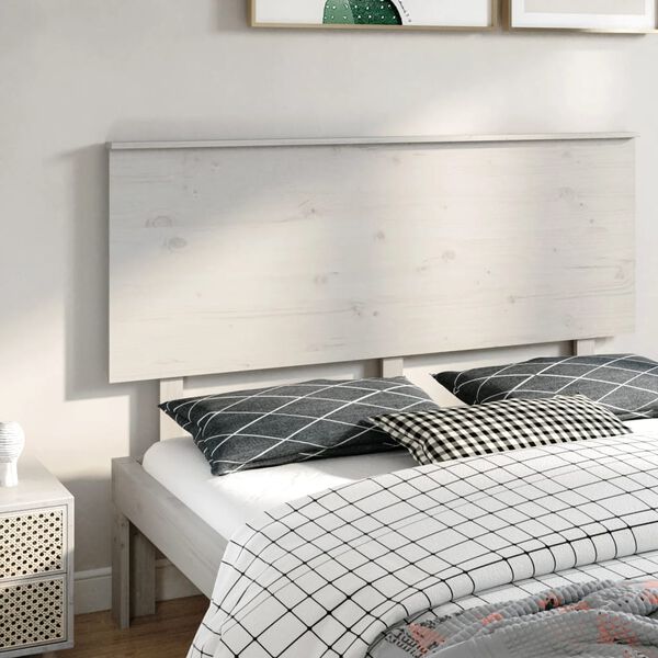 vidaXL Bed Headboard White 154x6x82.5 cm Solid Wood Pine