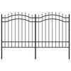 vidaXL Garden Fence with Spear Top Black 240x125 cm Powder-coated Steel