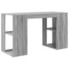 vidaXL Desk with Shelf Grey Sonoma 130 x 50.5 x 75 cm Engineered Wood