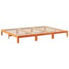 vidaXL Family Bed Frame No Mattress Wax Brown 240x200 cm Solid Wood Pine