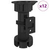 vidaXL Furniture Feet Adjustable 12 pcs Black 46 x 46 x 128 mm PP