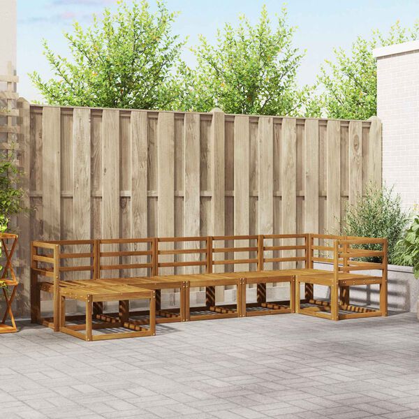 vidaXL Outdoor Sofa Set 7 pcs Natural Solid Acacia Wood