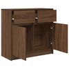 vidaXL Sideboard with Drawer Brown Oak 80x34x76 cm Engineered Wood