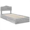 vidaXL Storage Bed with Drawer Grey Sonoma 70 x 190 cm Engineered Wood