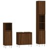 vidaXL 3 Piece Bathroom Cabinet Set Brown Oak Engineered Wood
