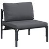 vidaXL Garden Sofa Set with Cushion 7 pcs Black Steel