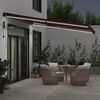 vidaXL Automatic Retractable Awning with LEDs Burgundy 400x300 cm