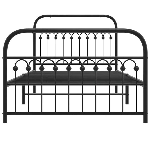 vidaXL Metal Bed Frame without Mattress with Footboard Black 107x203cm
