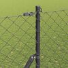 vidaXL Fence Post Grey 10 x 1.6 m (60 x 60 mm mesh) Steel and PVC
