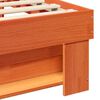 vidaXL Bed Frame with Headboard Wax Brown 150 x 200 cm Solid Pine Wood