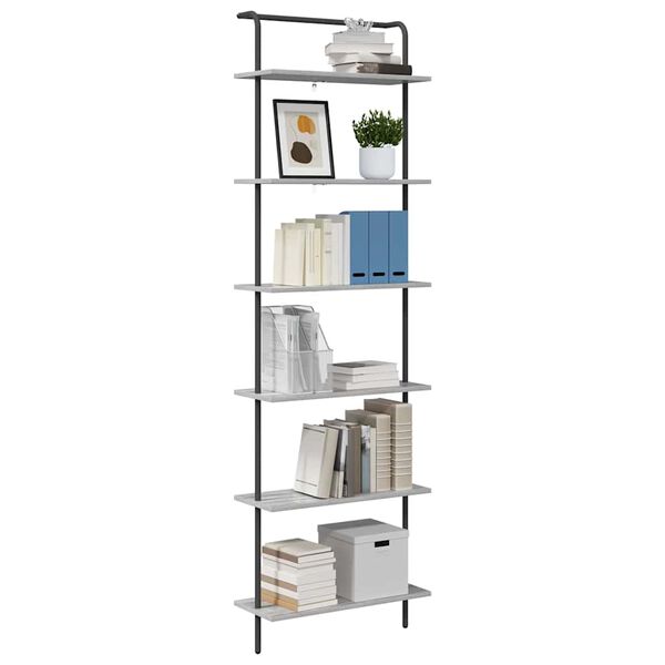 vidaXL Bookshelf Grey Sonoma 60 x 24 x 203 cm Engineered wood