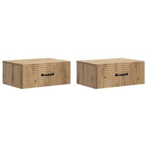 vidaXL Wall-Mounted Bedside Cabinet 2 pcs Artisan Oak Engineered Wood