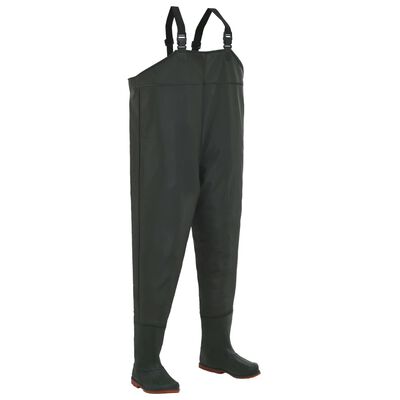 vidaXL Wading Pants with Boots Green Size 46