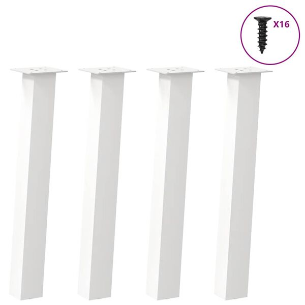 vidaXL Console Table Legs 4 pcs White 72 cm Steel