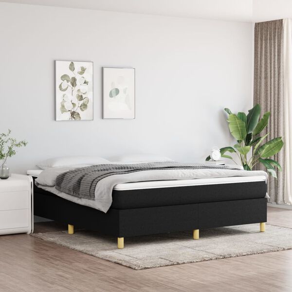 vidaXL Box Spring Bed Frame Black Super King Fabric (UK/IE/FI/NO only)