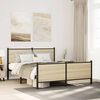 vidaXL Metal Bed Frame without Mattress Sonoma Oak 137x190 cm