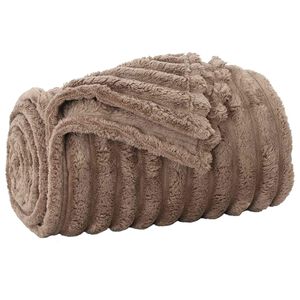 vidaXL Throw Blanket Camel 150 x 130 cm Fleece
