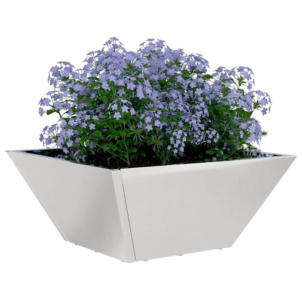 vidaXL Garden Planter Silver 35 x 35 x 15 cm Stainless Steel