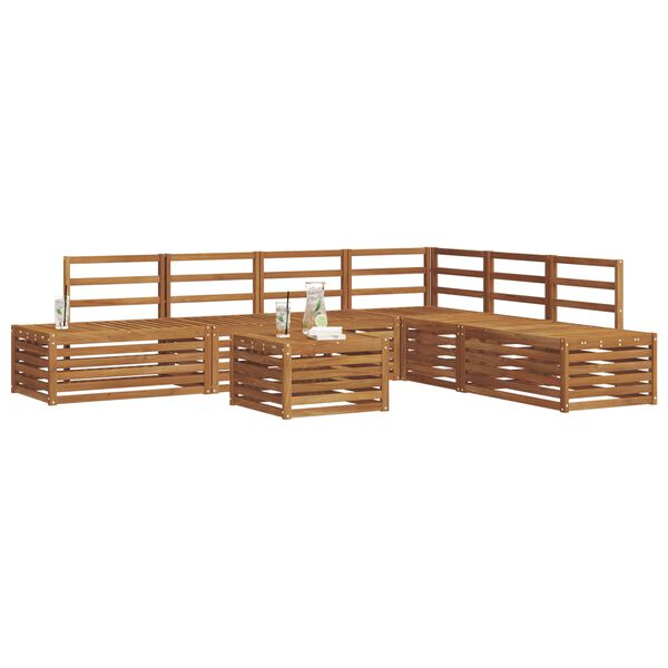 vidaXL Outdoor Sofa Set 7 Piece Natural Solid Acacia Wood
